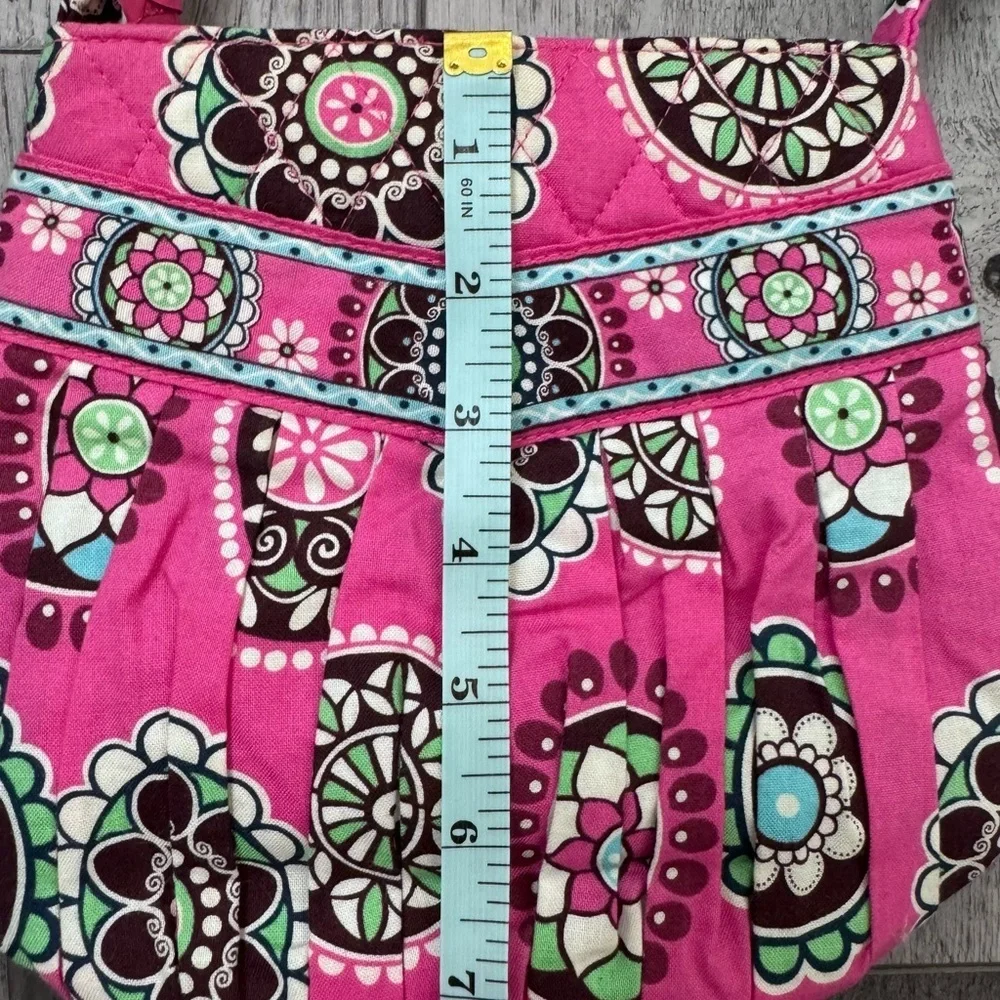 VERA BRADLEY Mini Cartera Pretty in Pink Pleated Shoulder Bag Purse Small
